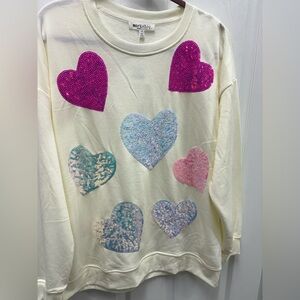 Workshop Republic Clothing Pink Heart Pullover